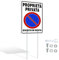Divieto di Sosta Proprietà Privata con Palo e Fori Preforati 20x30cm Robusto Metallo Alluminio Facile da Inserire nel Terreno o da Montare su un Muro o una Recinzione per uso Interno ed Esterno