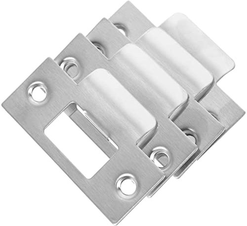 TOVINANNA 4 Piezas Cerradura Redonda Completa Placa De Cerradura De Puerta Pestillo Muerto De Acero Inoxidable Placa De Refuerzo De Puerta Reemplazo Placa De Cerradura De Labio Extendido