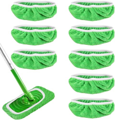 8 Bodenwischtücher, Waschbare Mopptücher, Wiederverwendbare Korallenvlies-Mopptücher, Nass Und Trocken, Für Innenräume, Klassenzimmer Und Andere Private Und Öffentliche Bereiche