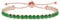 Uloveido Rose Gold Plated Created Emerald Tennis Bracelet for Women - Fashion Adjustable Green Stone Bolo Bracelet for Y4043