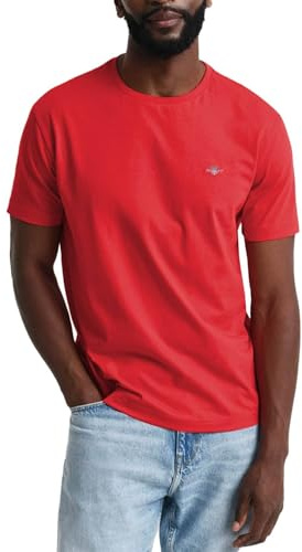 GANT Men's Reg Shield SS T-Shirt, Ruby red, M