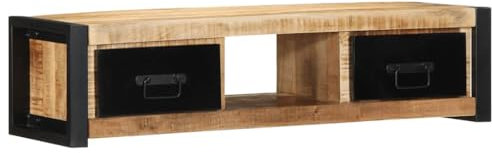 vidaXL Mobile Porta TV 100x30x25 cm in Legno Massello di Mango Grezzo