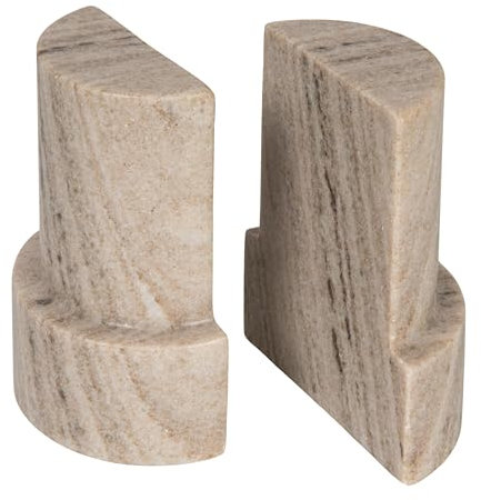 Bloomingville Buchstützen aus Marmor, Beige, 2 Stück