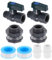 sourcing map 2 Set Rain Barrel Faucet Kit, Plastic Rain Barrel Spigot with 3/4 GHT Bulkhead Fitting, Garden Hose Adapter and Thread Seal Tape for Water Tank Aquarium, Grey