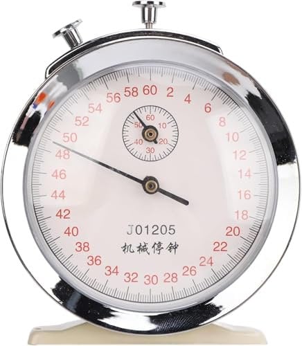 Mechanische Stoppuhr mit rundem Zifferblatt, 0,2S-Präzision, 60-Sekunden-Sporttimer, zum Laufen, Radfahren und physikalischen Experimenten, Klassische analoge Stoppuhr