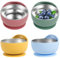 Gatphy 4Pcs Plato Silicona Bebé de Acero Inoxidable con Ventosa, Antideslizante con Funda de Silicona Extraíble Ventosa Para Introducción de Alimentos Complementarios Sin BPA
