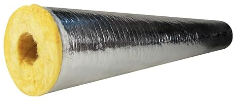 50 mm Dicker Rohrisolierung Schaumstoff, Rohrisolierung Steinwolle, Folienkaschierte Rohrdämmung aus Glaswolle Heizungsrohr Isolierung für Kamine, Grills, Öfen, Herde(219 x 50mm)