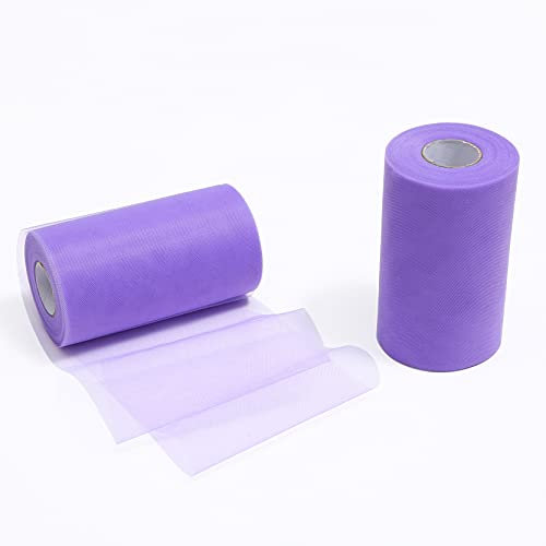 ZADAWERK® Tüll - 15 cm x 45 m - Lila - 1 Rolle - Tisch-Deko - Hochzeit - Weihnachts-Tüll - Geschenk - Schleife - Schleier - Tutu - DIY Tüllrolle - Netzstoff