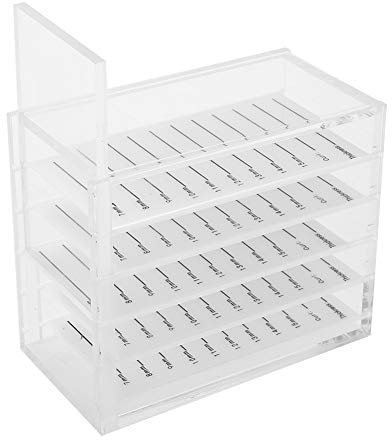 Nikou Wimpern Aufbewahrungsbox - 5 Schichten Kunststoff Wimpern Aufbewahrungsbox Makeup Organizer Pfropfen Wimpern Box Weiß Wimpernverlängerung Werkzeuge