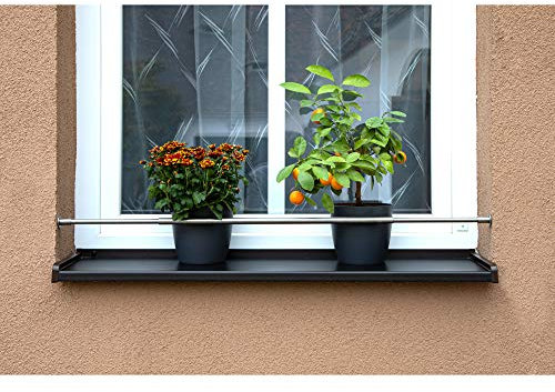 Dastech Blumenkastenhalterung Spreizvariante 600-1000 mm, Rostfreier Stahl V2A, Montage ohne Bohren - Festziehen (Spreizen)