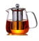Glass teapot with with Infuser, 500ml/17oz Borosilicate Tea Pot with Strainer,Clear Leaf Tea Pots for Loose Tea.