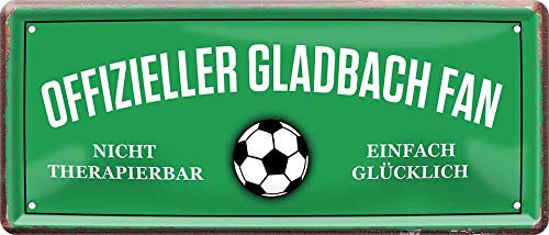 schilderkreis24 - Blechschilder ICH Bin M'GLADBACH Fan Metallschild für Fußball Begeisterte Dekoschild Geschenkidee 28x12 cm
