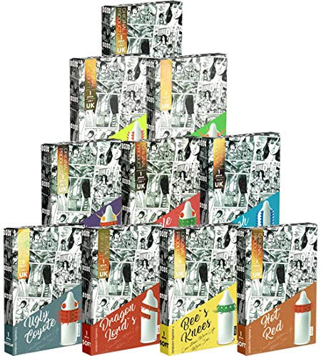 EGZO «Cocky Friend» Spaßpack mit 10 skurrilen Kondomen (mit Stacheln, Kugeln, Noppen), erregende Kondome für intensive Stimulation