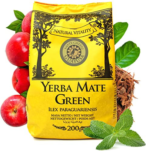 Mate Green Guayusa | Mate Tee 200g | Brasilianischer Mate Tee | Lose Blätter Grüner Tee | mit Ringelblumenblüten, Guayusa-Blättern, natürlichem Aroma