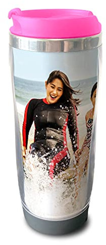 Personalised Custom Thermal Photo Mug Travel Flask (Pink)
