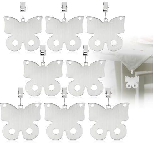 com-four® 8X Tischdeckenbeschwerer - Tischtuchgewichte aus rostfreiem Edelstahl - Tischtuchklammer - jeweils ca. 50g - Tischdeckenklammern