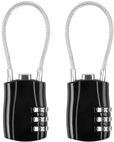2 Piezas Candado Taquilla Gimnasio Candado Combinacion Taquilla Candados Candado Maleta Candado Mochila Candado Numeros Candado con Combinacion, Negro
