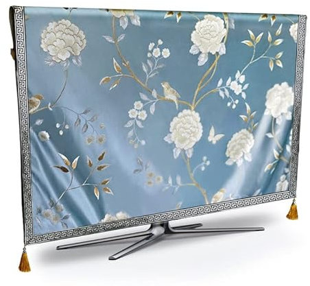 GSJNHY tv Abdeckung Luxus Fernseher Staubabdeckung Blume wetterfest staubfest Schutz Plasma-Fernsehgewebe-Tisch-Runner-Tuch-Kissenbezug (Color : B, Specification : 70inch)