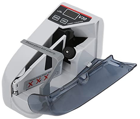 Contador de Dinero, 600 Piezas/Minuto Mini Contador de Moneda Portátil de Mano Máquina Contadora de Billetes Función de Puntos Preestablecidos Registro de Dinero (EU)