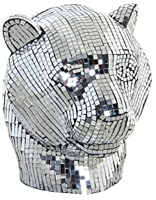 DKD Home Decor Dekorative Figur der Marke Silber Leopard Harz (31 x 27 x 32 cm) (Referenz: S3019594)