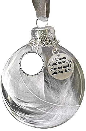 Klare Weihnachtskugel-Ornamente | Dekoration mit Geschenkkarte Ich Habe einen Winkel, der über Mich wacht | Christbaumschmuck Geschenk für Eltern Freunde, Oma, Opa