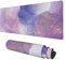 Desk Mat, Purple Rose and Lavender Liquid Marble Extended Gaming Mouse Pad Large, 31.5x11.8 Big Mouse Pad with Non-Slip Base and Stitched Edge, Long Computer Keyboard Mouse Mat for Home Office Work