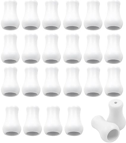 LifCratms 24Pcs White Plastic Pull Cord Tassel, Plastic Drawstring Tassels Window Blind Cord Knobs Drops Pull End for Blinds Pull Cords, Roman Shades Curtain Crafts
