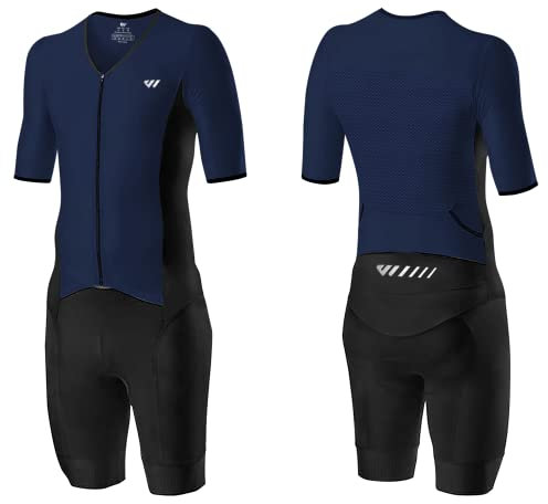 Lo.gas Herren Pro Trisuit Kurzarm Triathlonanzug für Rennen und Triathlon-Wettkämpfe -Triathlon-Anzug für Herren Blau X-Large