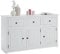 Sideboard PAULO - Kiefer Massivholz mit 3 Schubladen und 3 Türen, 135x80x40cm - weiß lackiert | Viel Stauraum, Knopfgriffe aus Metall | Schlafzimmer Kommode, Küche, Flur, Wohnzimmer Möbel Holz, Weißer