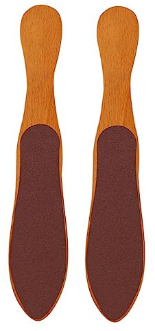 2 x Tool Care Also Foot File Callus File Foot Wooden Foot File Heel File Foot Brush Foot Washing Scraper Hoe Bamboo Grinding Feet Corn