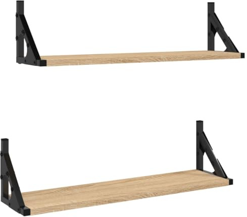 vidaXL Wandregale 2 STK. Sonoma-Eiche 60x15x15,5 cm