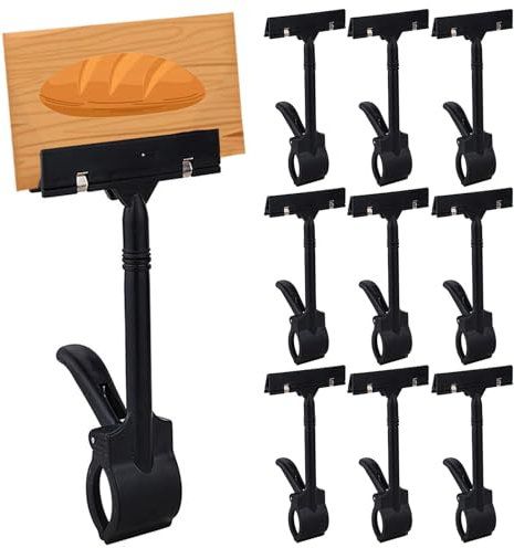LTHERMELK 10 Stück Preisschilder Aufsteller Clip, Drehbare Schildhalter Preisschildhalter Warenzeichen Clip, Display Clip Halter, Preisschild Clip, Merchandise Schild Clip Halterung für Preisschilder