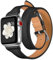 Yohryi Compatible avec Apple Watch Bracelet 49mm 45mm 44mm 42mm 41mm 40mm 38mm, bracelet fin en cuir véritable double tour pour iWatch Ultra 1 2 Series 9 8 7 6 5 4 3 2 1 SE,Black,38/40/41mm