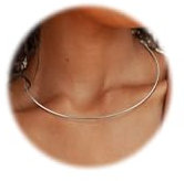 KRFY Open Choker Necklace Flat Collar Necklaces For Women Stainless Steel Wire Silver Choker Necklace Dainty Silver Torque Necklaces For Women