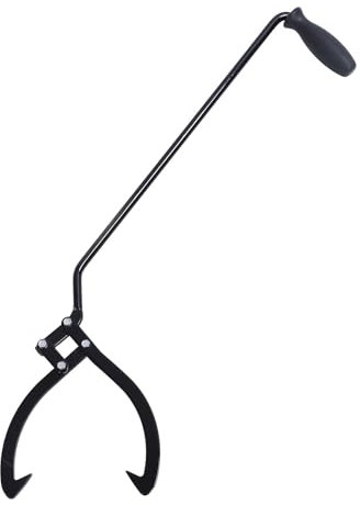 10-Zoll-Holzzange mit Langem Griff und Öffnung, Starke Tragfähigkeits-Stahlbrennholz-Greifer, Leichter und Tragbarer Holzhebehaken Zum Stapeln von Holz, Vorbereiten von Brennholz