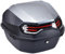 CORGLI 35L Motorrad-Heckkoffer, Universal-Topcase, abschließbarer wasserdichter Helm-Gepäckaufbewahrungsträger, Kunststoff-Tourenkoffer mit Montagematerial für Roller, Moped, Motorrad,Silver