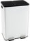 COSTWAY Poubelle Cuisine 2 x 30L, Poubelle Tri Selectif en Acier Inox, Anti-Empreinte, 2 Seaux Intérieurs en Plastique, Fermeture en Douceur, Casier pour Désodorisant (Blanc,2x30L)