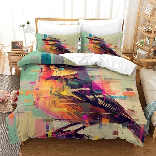 ENYISIYULO Robin Bettbezug Set Bettwäsche Set Kinderbettwäsche-Set Reißverschluss Mit Kissenbezügen Betten Set Für Jugendliche Kinder Schlafzimmer Single（140x200cm）