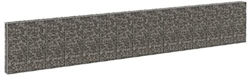 drahtgitter,maschendrahtzaun,Gabionenwand mit Abdeckung Verzinkter Stahl 900x30x150 cmGeeignet für Gärten, Zäune, Ästhetik