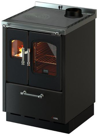 Cadel Smart 60VS, Cucina a legna con forno, 6.5 kW, 60x60 cm, colore Antracite