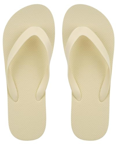 Aomig Chanclas Hombre, Sandalias de Dedo para Hombre y Mujer, Chanclas para Adulto, Chanclas Piscina Sandalias para Uso Doméstico Exterior Playa Piscina Baño, 41/42(Blanco)