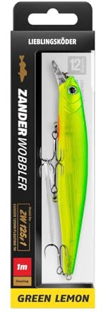 Lieblingsköder Zanderwobbler 125mm 20g - Wobbler zum Zanderangeln, Farbe Lieblingsköder:Green Lemon