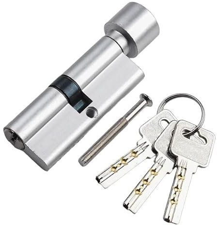 Euro-Zylinderschloss, Euro-Schließzylinder, Schloss, Schließzylinder, Aluminiumschloss, Diebstahlsicherung, Türknauf, Zylinderschlosskern mit 3 Schlüsseln, 1 Schraube for Diebstahlsicherung, Türzylind