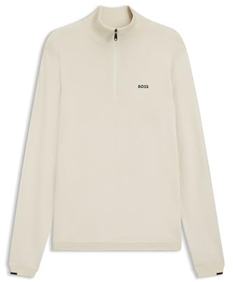 BOSS Men's K_Ever-x Qz Knitted_Sweater, Open White, XS