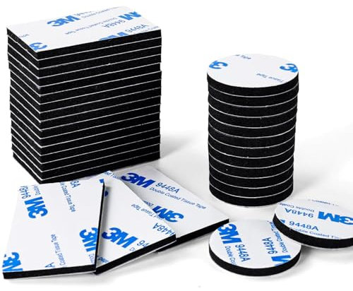 Molkor 3mm Dick Klebepads Doppelseitig Extra Stark,70 Stück Schaumstoff Doppelseitige Klebepads, Wasserfeste Montagepads für Zuhause Büro Auto Schule (Schwarze)