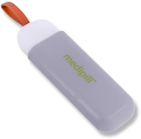 MEDIPILL - Pillendose für den Tag | Rechteckige Medikamentenbox | Kleiner Reisepillenspender | 3 sichere Fächer | BPA-freier Kunststoff | Einteilig | MED-PC3