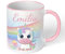 Kinder-Tasse mit Namen „Einhorn mit Regenbogen-Motiv“ – personalisierte Tasse für Mädchen - rundum bedruckt – schönes Geschenk zu Weihnachten, Geburtstag
