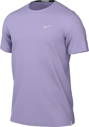 Nike Miler Dri-Fit UV Haut de Course à Manches Courtes pour Homme, Hydrangeas/Reflective Silv, DV9315-515, L