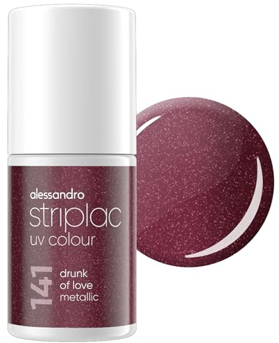 alessandro Striplac Peel-Off UV Gel Nagellack, Drunk Of Love Metallic | Hochpigmentierter UV Gel Nagellack, bis zu 15 Tage Halt, kratzfest, acetonfrei & abziehbar, HEMA-frei & vegan