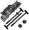 100PCS Nylon-Universal-Cable-Tie-Buckle,Heavy Duty Self-Locking Cable Tie Buckle,Multipurpose Plastic Zip Tie Rivet with Pin & Button Design for Car Repair,Fastening & DIY-Black